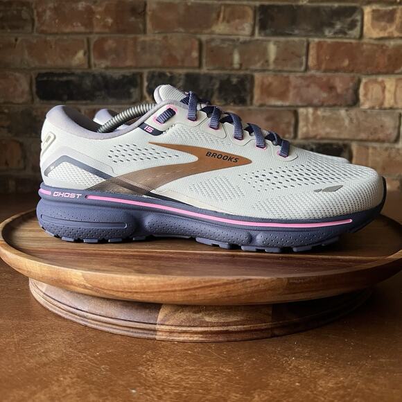 Brooks Ghost 15 Blue Pink Comfort Road Running Shoes Sneakers Women's 8.5 Wide - Picture 4 of 16